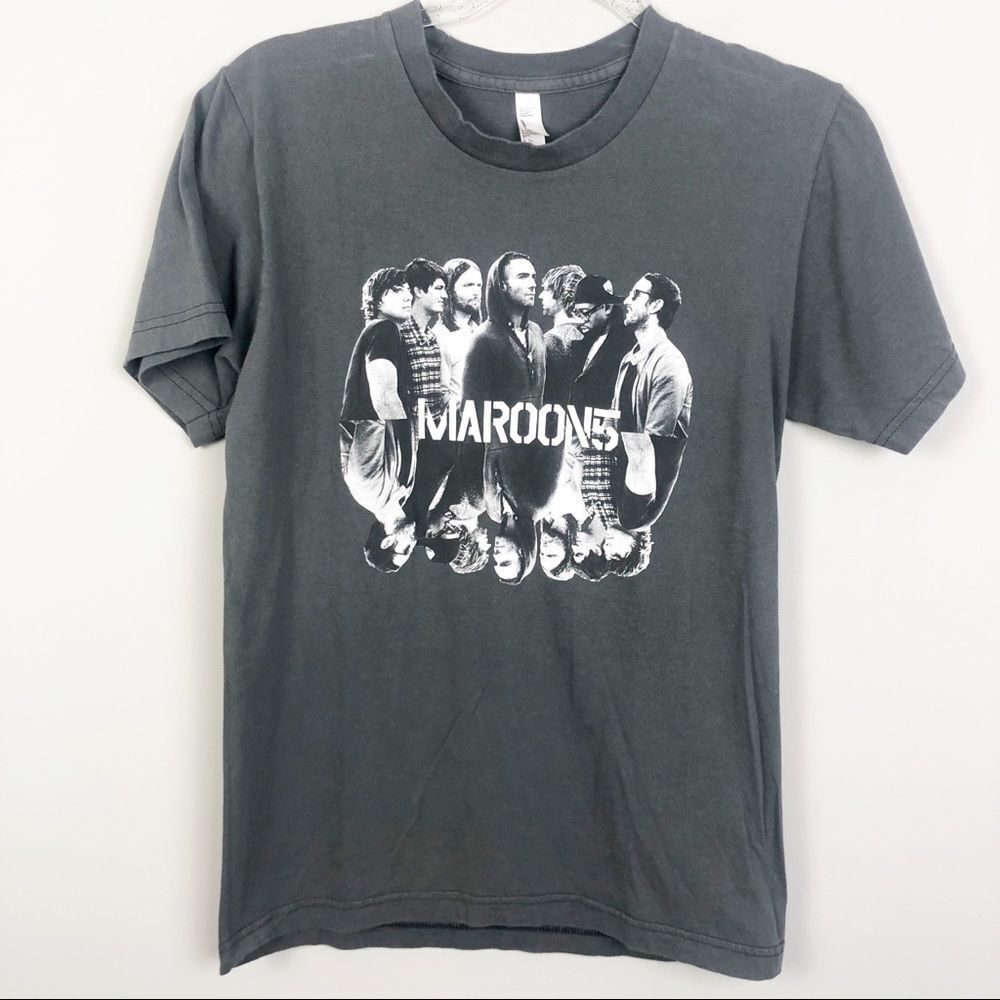 MAROON 5 2016 Concert Tour Gray Tee Double Sided Short Sleeve Unisex Size Small